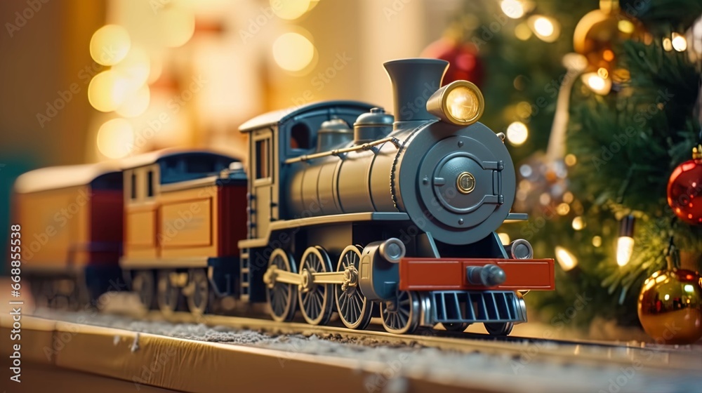 train christmas toy, close-up scene