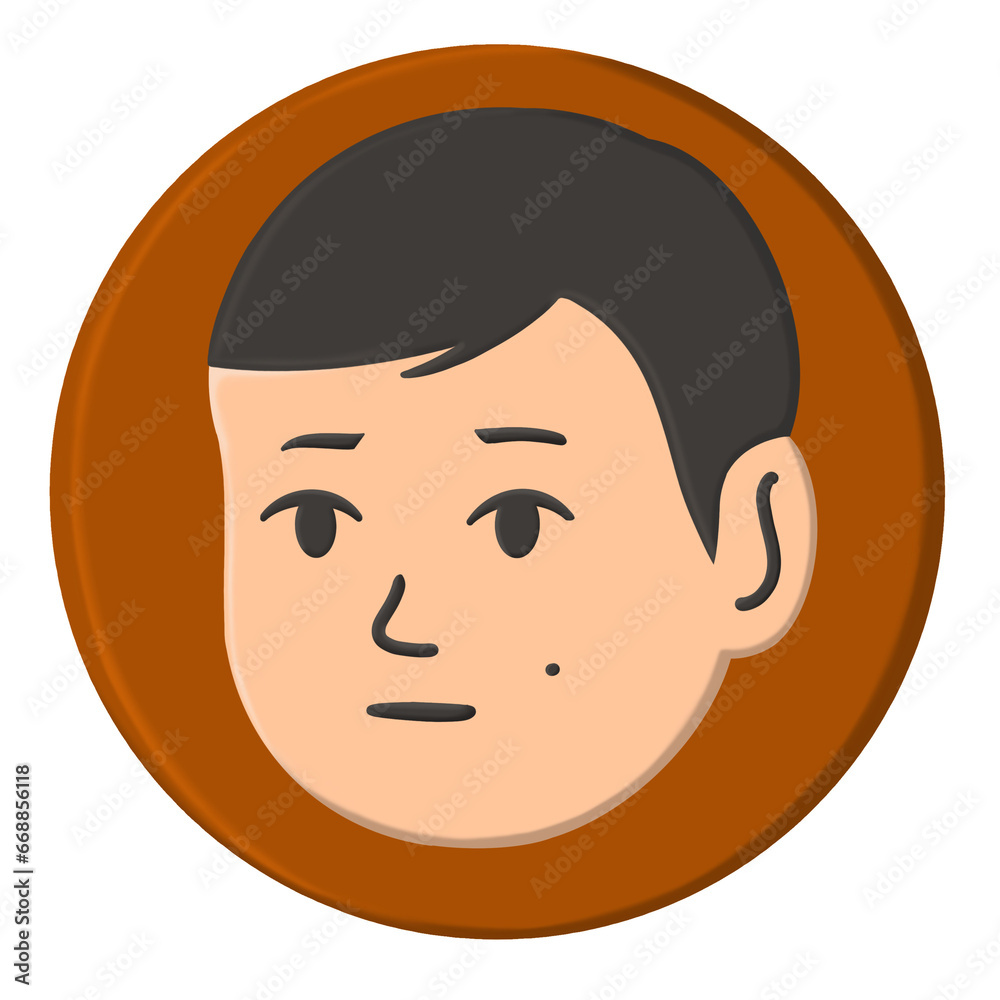 Doodle Flat Clipart. Simple portrait, avatar of a young man
Doodle Flat Clipart. Simple portrait, avatar of a young man
