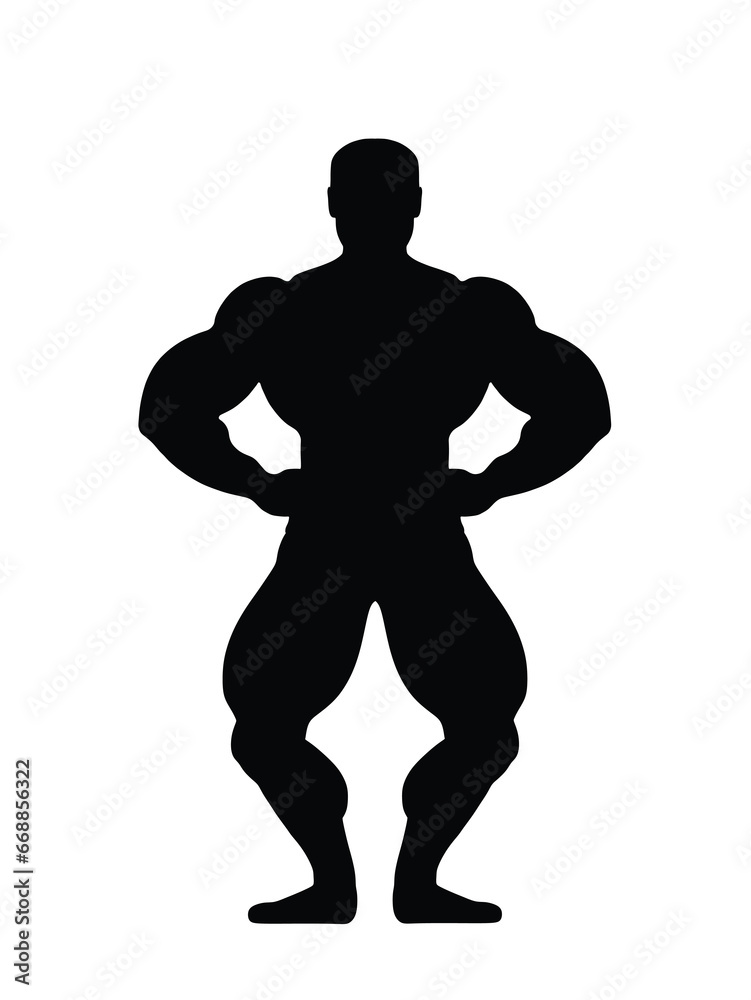 Muscular bodybuilder vector silhouette illustration isolated on white background. Sport man strong arms. Body builder athlete showing muscles. Boy with muscular body pose exhibition in competition. Muscular bodybuilder vector silhouette illustration isolated on white background. Sport man strong arms. Body builder athlete showing muscles. Boy with muscular body pose exhibition in competition.