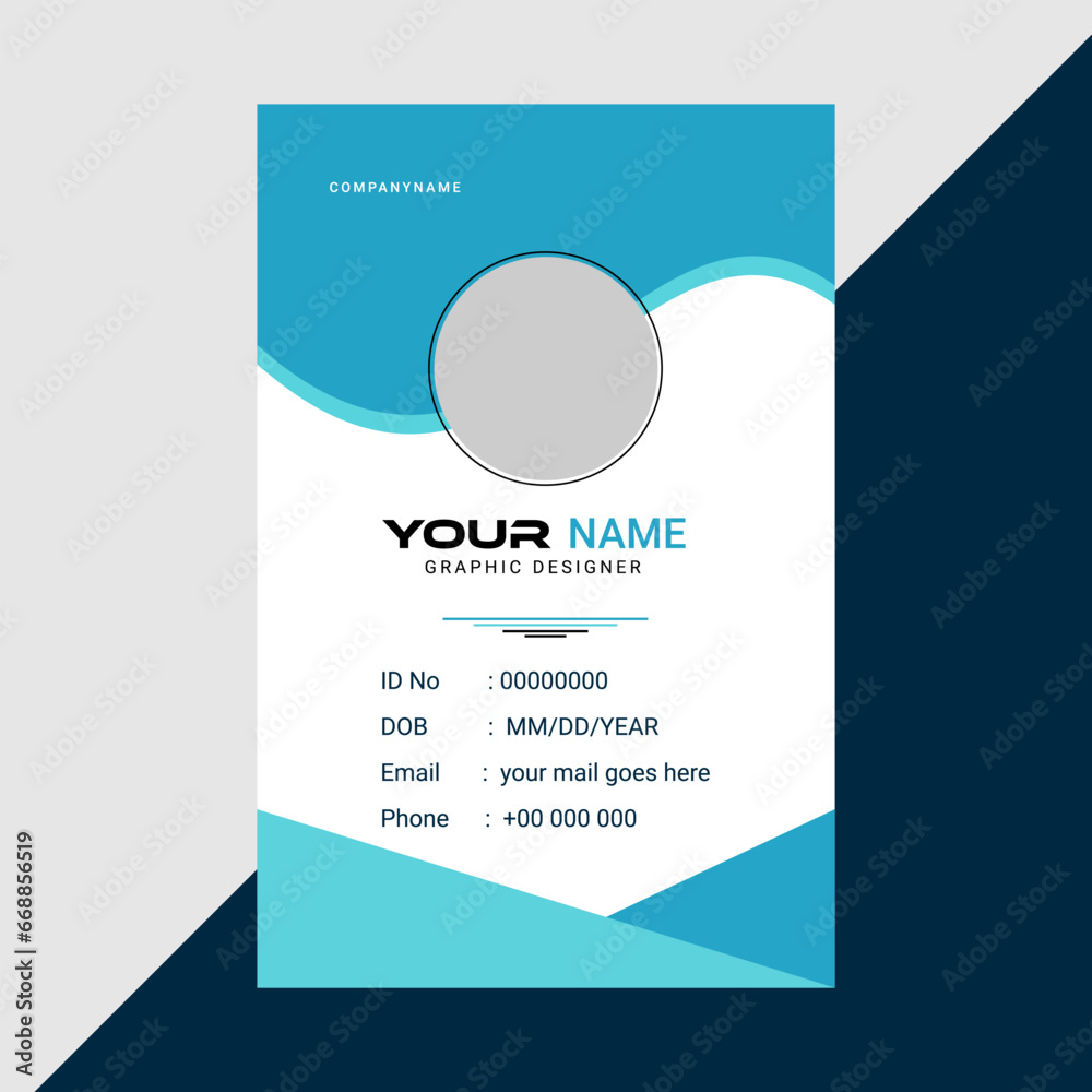 Modern and clean business id card template blue Modern and clean business id card template blue