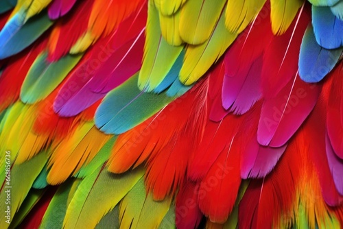 close-up of parrot feathers showing vibrant colors © Alfazet Chronicles