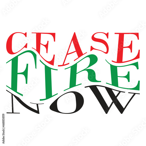 Typography of cease fire in palestine.