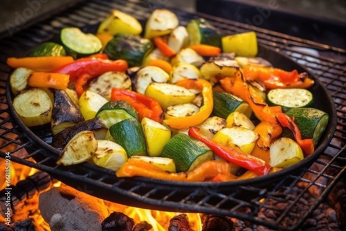 roasting vegetables over a campfire