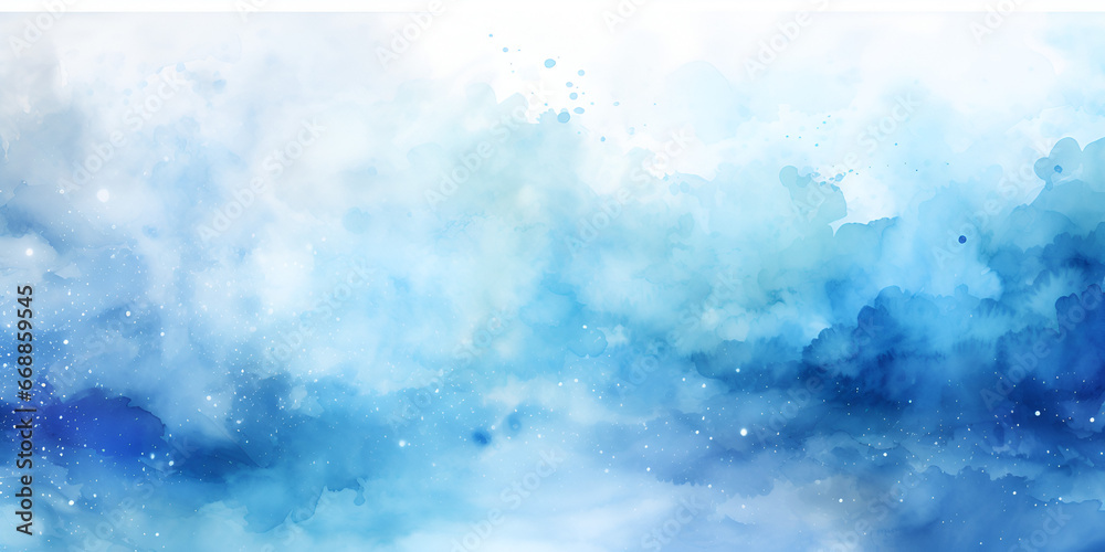 Watercolor winter with snow, illustration background