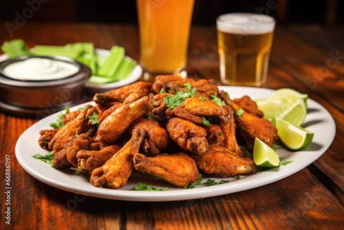 serving a plate full of crispy chicken wings