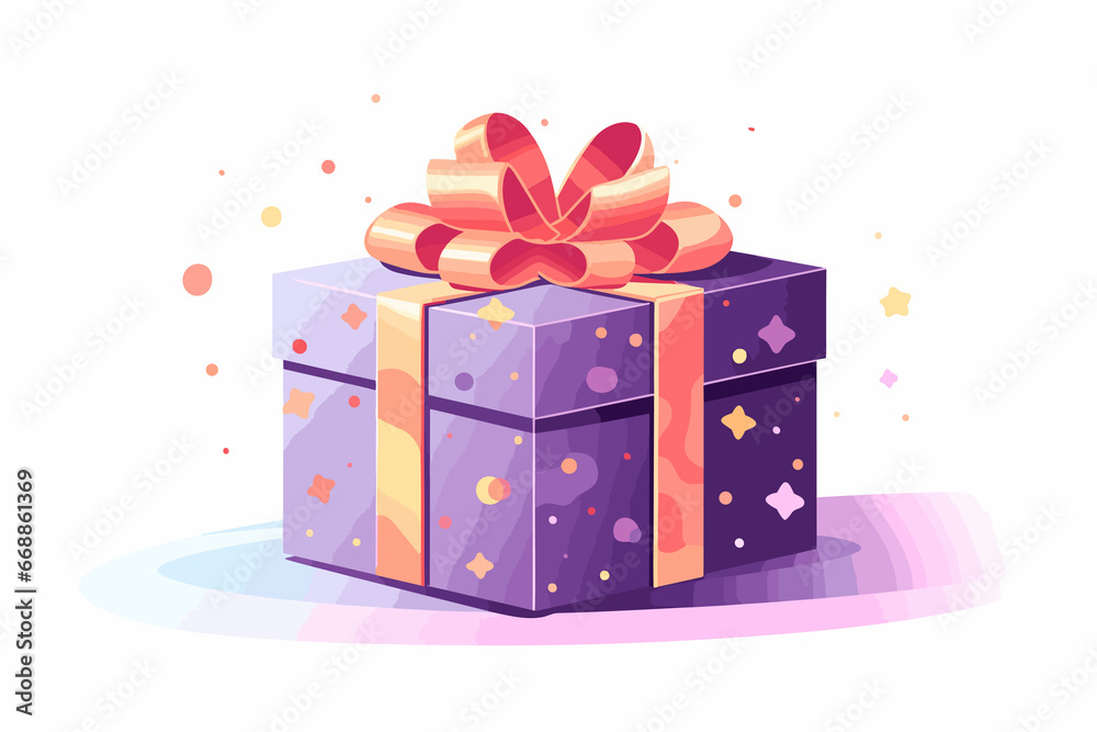 Obraz premium Giftbox flat illustration isolated on white background