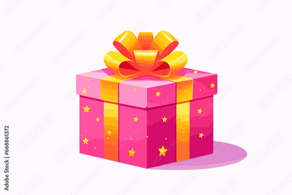 Obraz premium Giftbox flat illustration isolated on white background