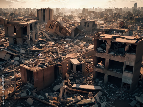 macerie case cadute guerra terremoto bombardamenti photo