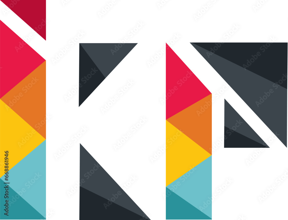 Letter KP colorful Concept illustration vector Design template. Suitable for Creative Industry, Multimedia, entertainment, Educations, Shop, and any related business.