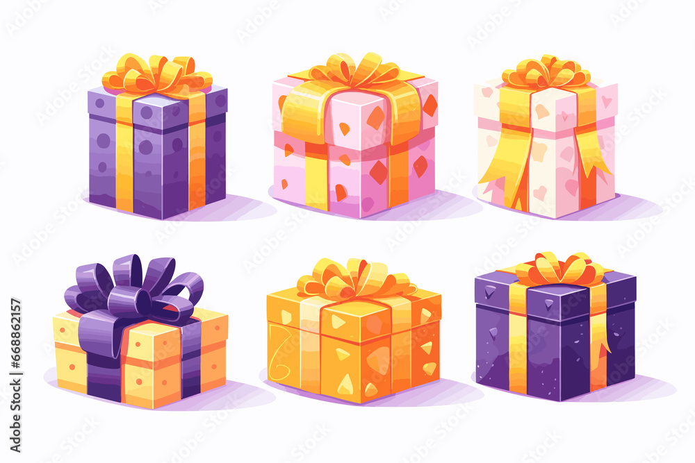 Obraz premium Giftbox flat illustration isolated on white background