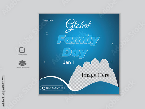Global Family day Social Media Post Design