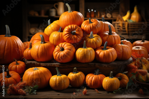 Halloween pumpkin and pumpkins. Generative Ai.