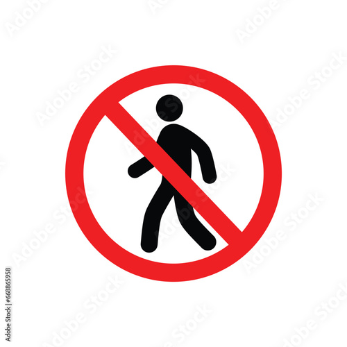 classic no walking pedestrian sign