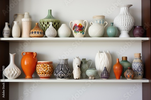 ceramic family heirlooms arranged on a shelf photo