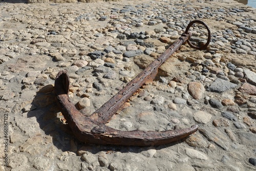 old anchor on the pier