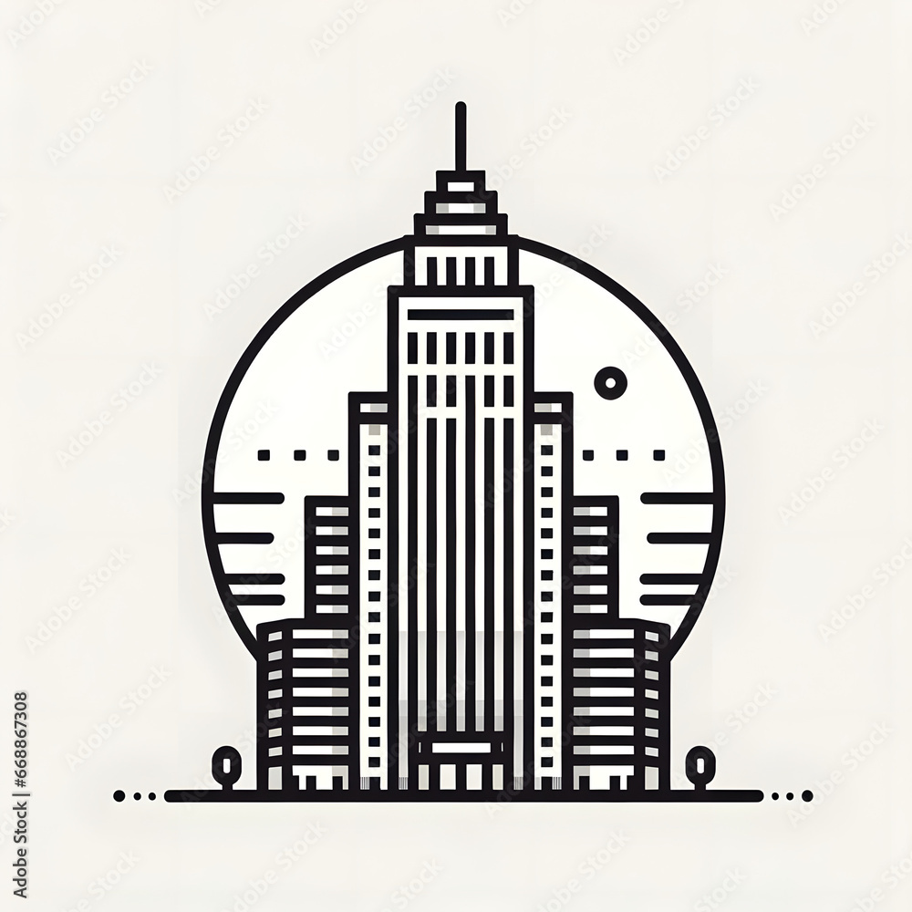 illustration of a skyscraper building, symbolizing a large corporation
