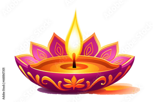 beautiful colorful Diwali Diya lamp for Diwali festival in vector for postcard