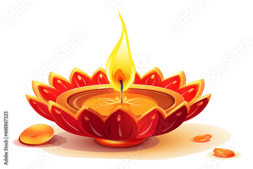 beautiful colorful Diwali Diya lamp for Diwali festival in vector for postcard