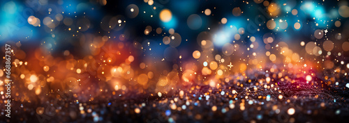 Colorful sparkle bokeh background. Sweet View Abstract Background various colored Bokeh Lights Glitter Sparkle Dust Illustration fireworks,festive concept © annebel146
