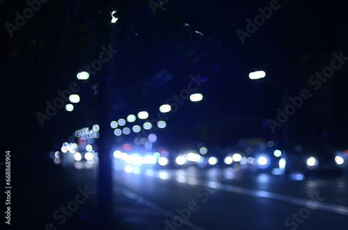 Blurred view of night city