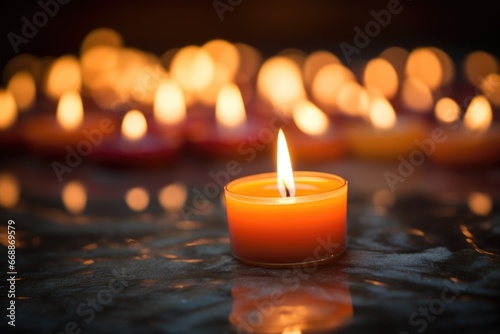 unlit candle among lit candles