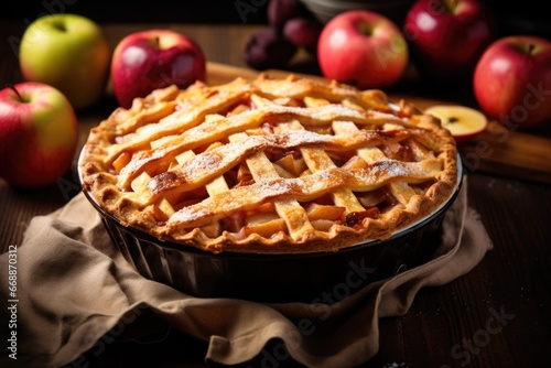 a freshly baked homemade apple pie