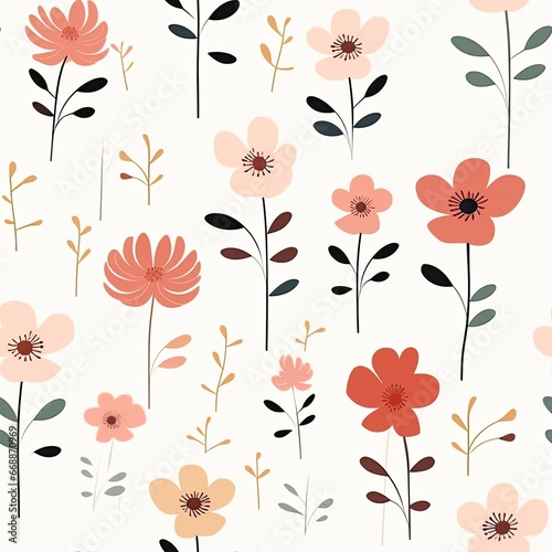 Kwiatowe wzory na jasnym tle