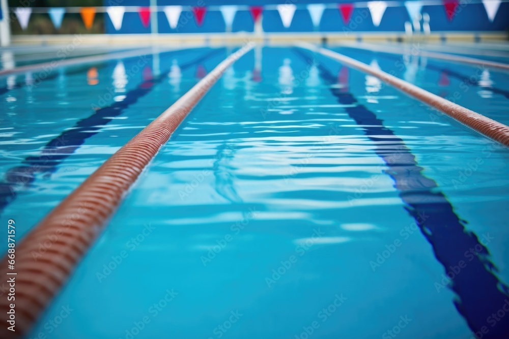lanes of a swimming pool ready for competition