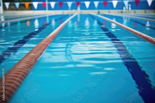 lanes of a swimming pool ready for competition