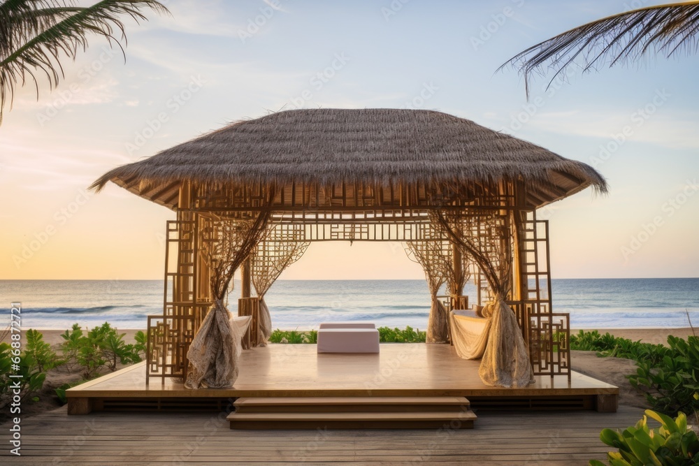 bamboo pavilion for an exotic beach wedding