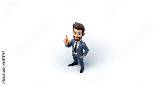 A 3D Isometric Male Consultant, wearing Blue on a white background © Ekaterina