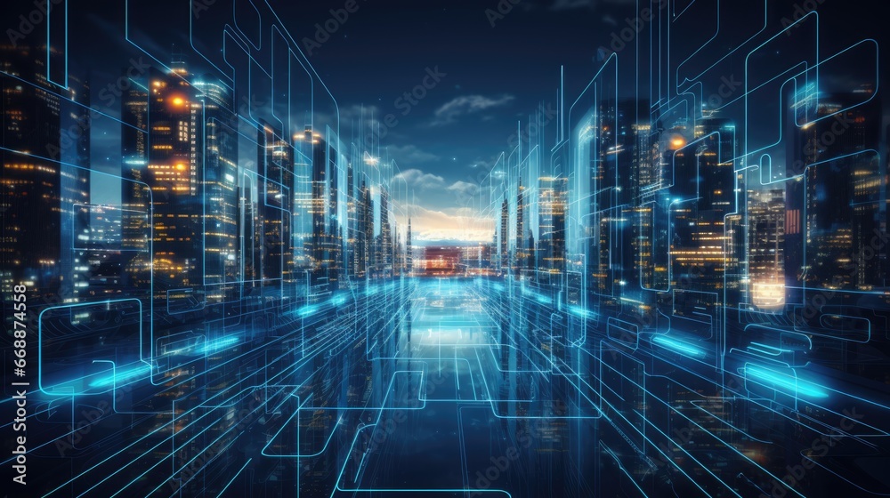 Naklejka premium Analyze the concepts of digital transformation and its effects on IT infrastructure