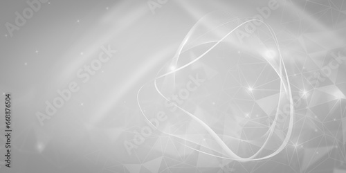 Grey abstract wave background for presentations and web design, on the theme of technology, computer science, data analysis, network technology. Modern business style