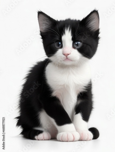 cute black and white kitten photo