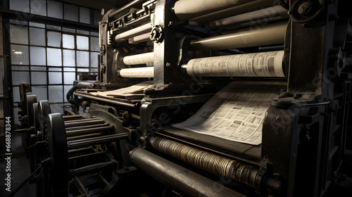 Beautiful vintage printing factory illustration