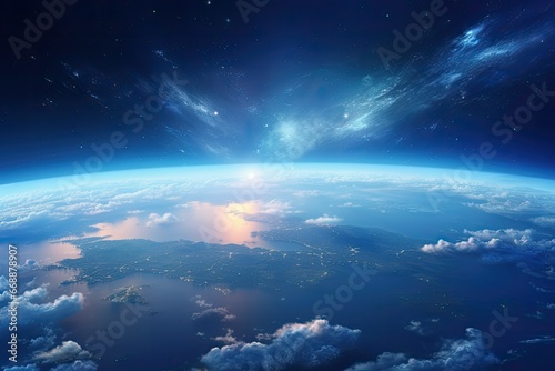 Earth from space showing the beauty of space exploration, 3D rendering, Earth Space View