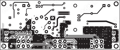 Electric background. Vector pcb pattern. 
Printed circuit board of an electronic 
device with
conductors and contact pads placed on it. 
Engineering drawing.