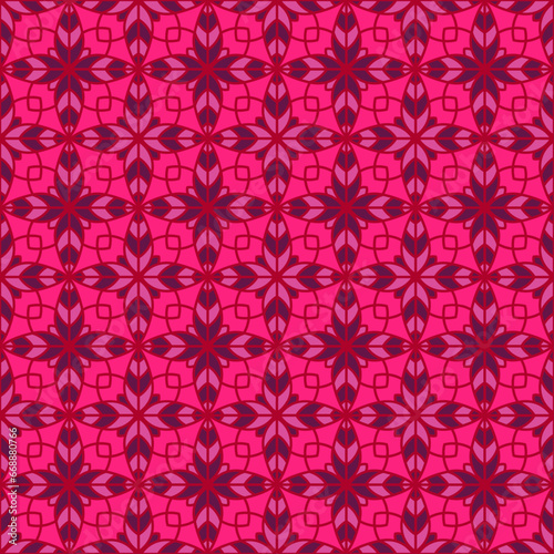 Creative floral geometry seamless vector tile pattern. Abstract flower repeating tiling wallpaper.