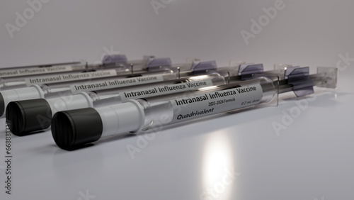 Syringes containing intranasal flu vaccine doses