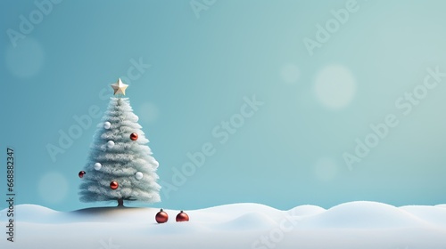 christmas tree on snow