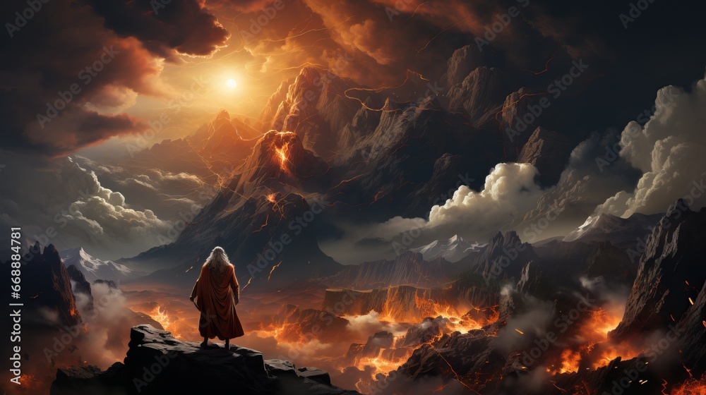 Zeus, god of ancient Greek mythology. God of thunder from Olympus, a ...