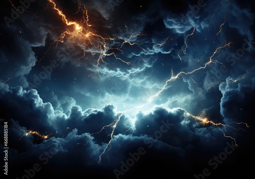 Electric Tempest  A Lightning Storm  Capturing the Fierce Ballet of Nature s Flashing Lances Across the Skies  Crafted by Generative AI
