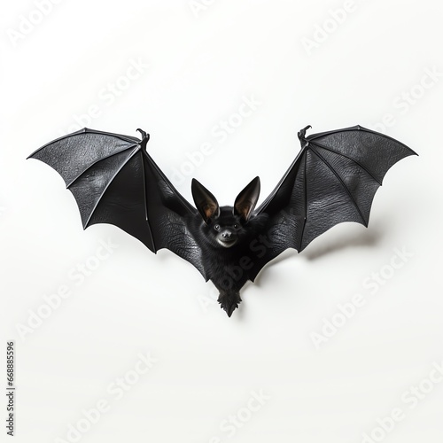 a black bat with wings spread