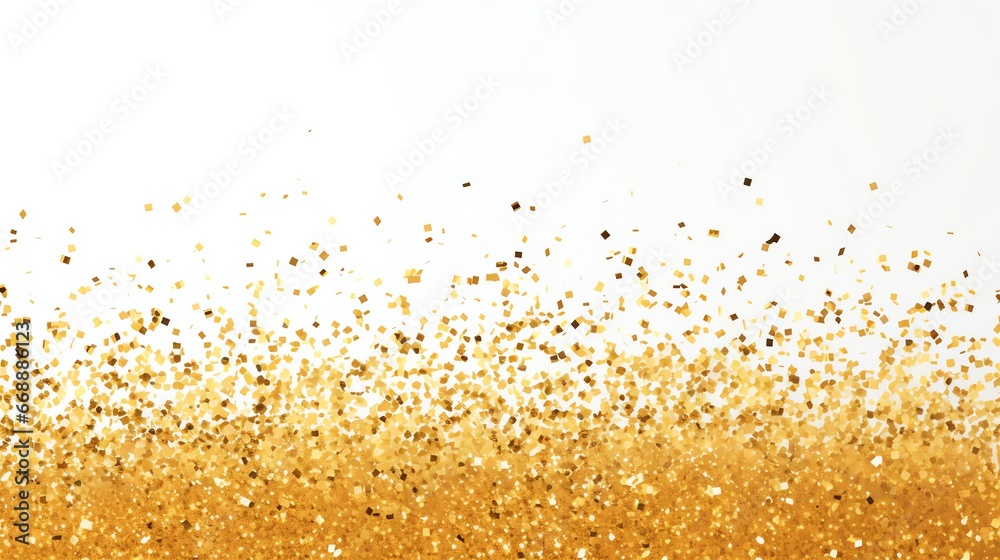 a gold glitter on a white background
