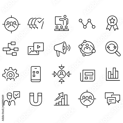 Fototapeta Naklejka Na Ścianę i Meble -  Business Marketing Icons Set vector design