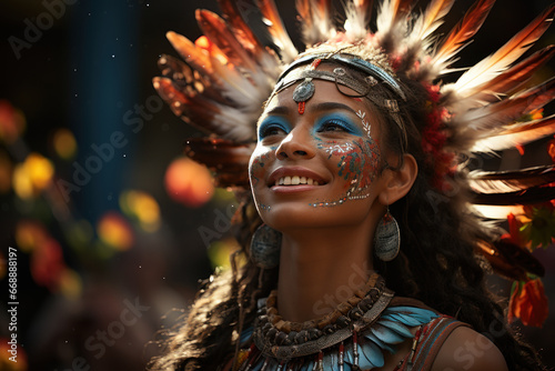 A vibrant cultural festival celebrating the diverse traditions and languages of newly independent nations. Concept of cultural revival after decolonization. Generative Ai. © Sebastian