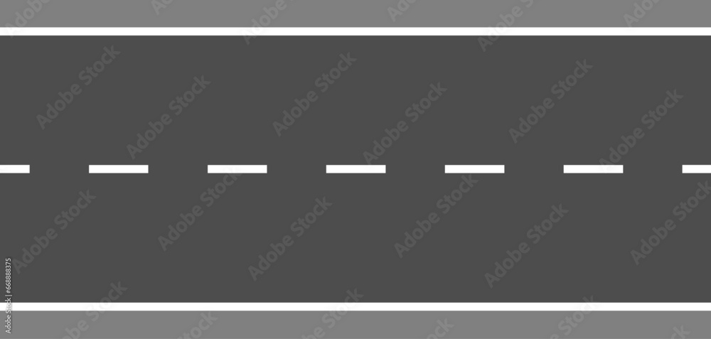 Two lane road, vector, view from above Two lane road, vector, view from above