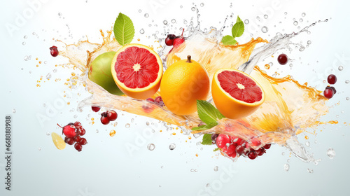 Tropical Fruits  Juice Splash  Food Photography