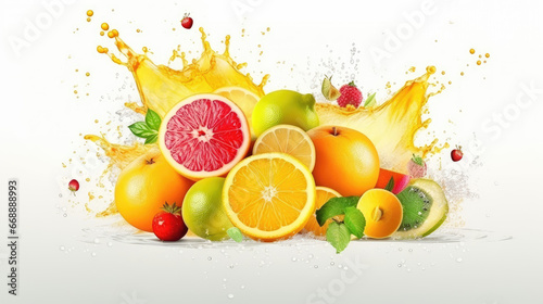 Tropical Fruits  Juice Splash  Food Photography