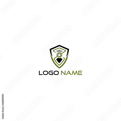 Free Download time security gear shield hourglass logo design - GFXLoad